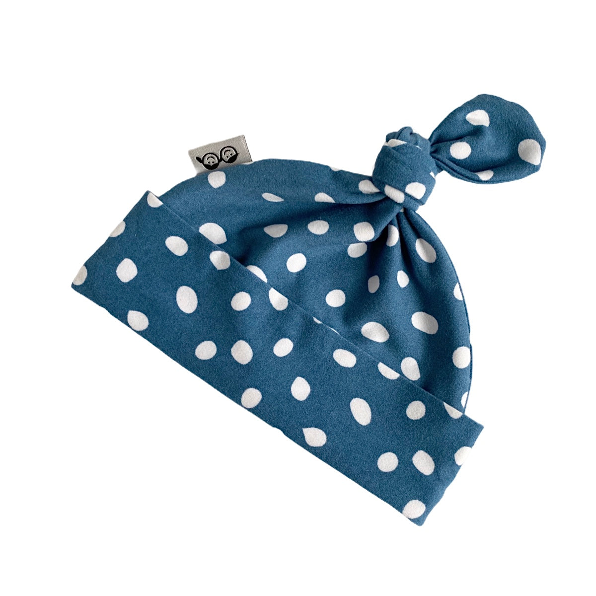 Blue White Abstract Dots Leggings and/or Beanie Knot Hat