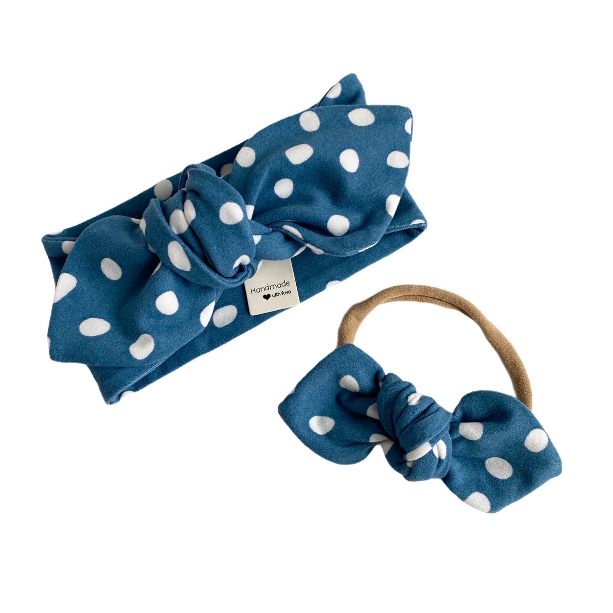 Blue White Abstract Dots Leggings and/or Headbands