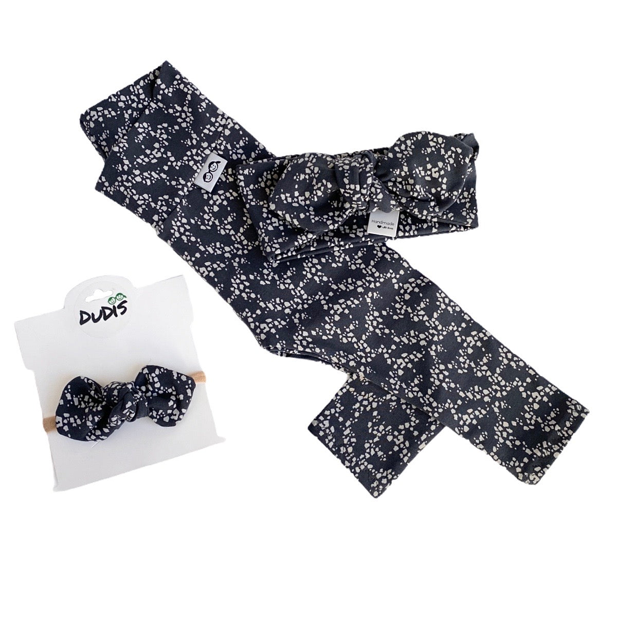 Messy Dots on Charcoal Leggings and/or Headbands