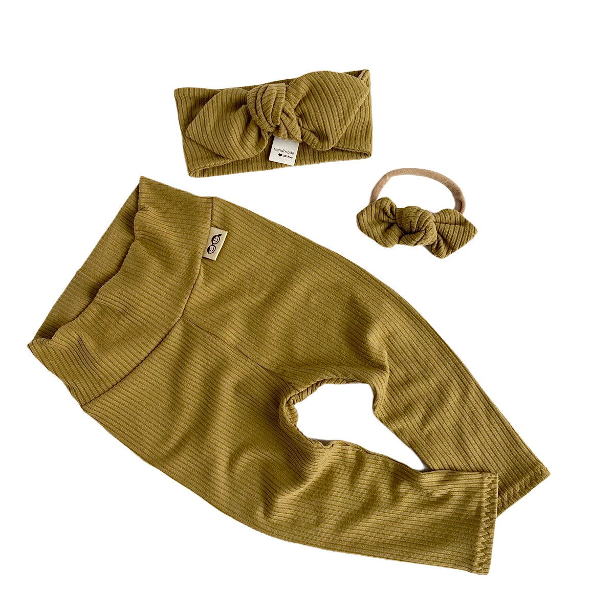 Vintage Olive Rib Leggings and/or Headbands