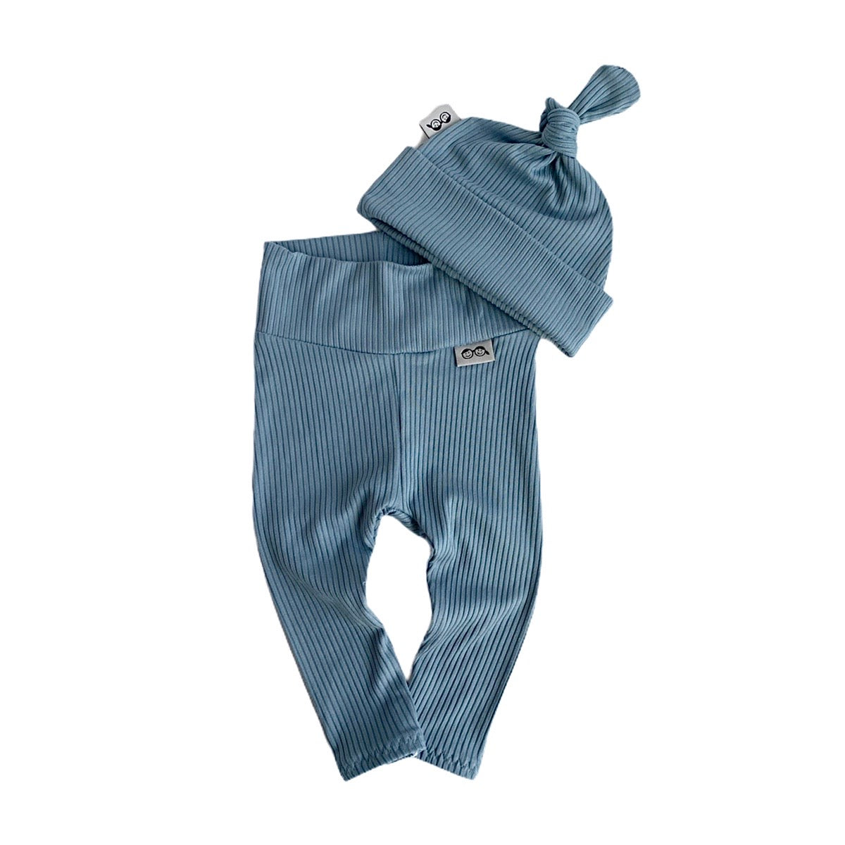 Chambray Rib Leggings and/or Knot Beanie Hat