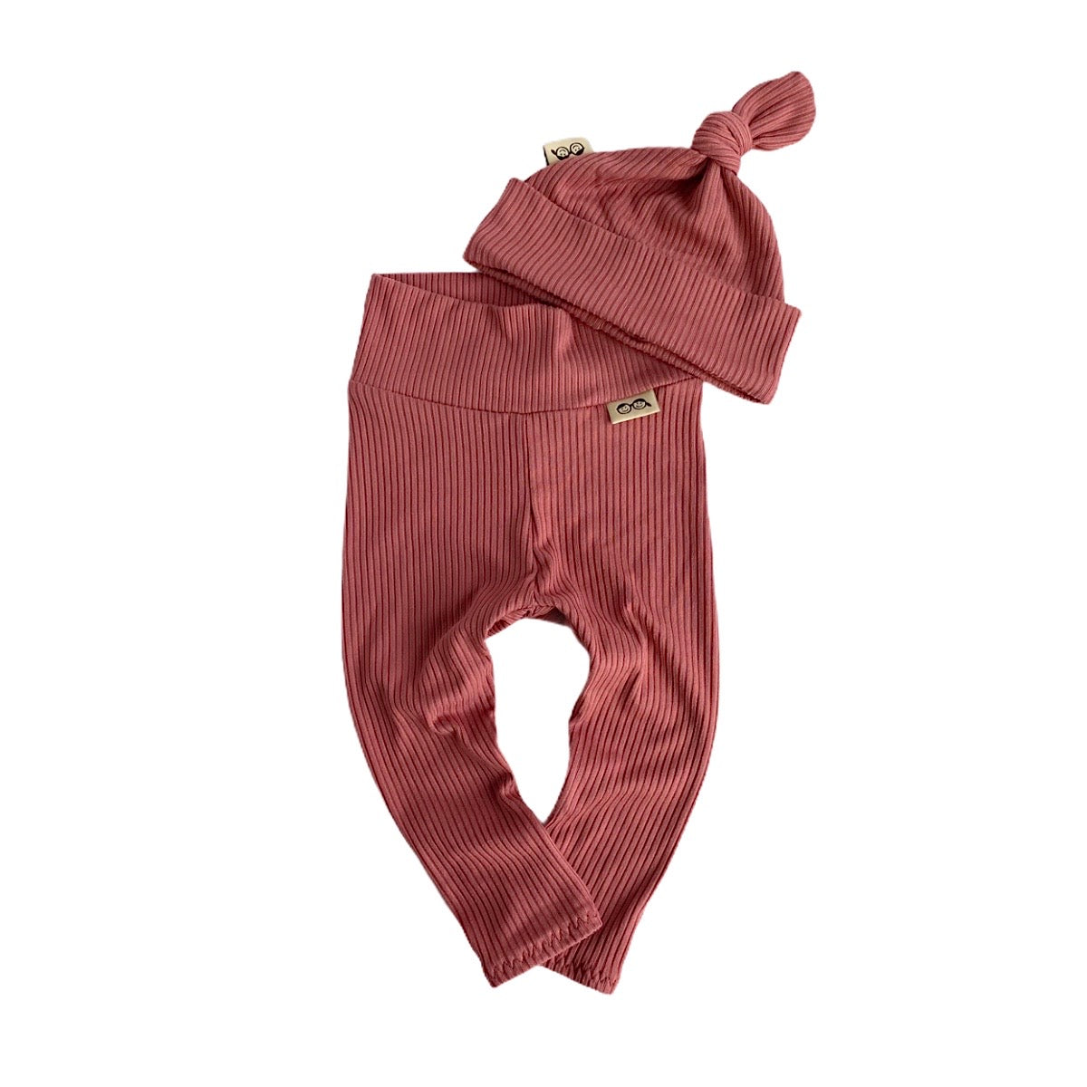 Mauve Rib Leggings and/or Beanie Knot Hat
