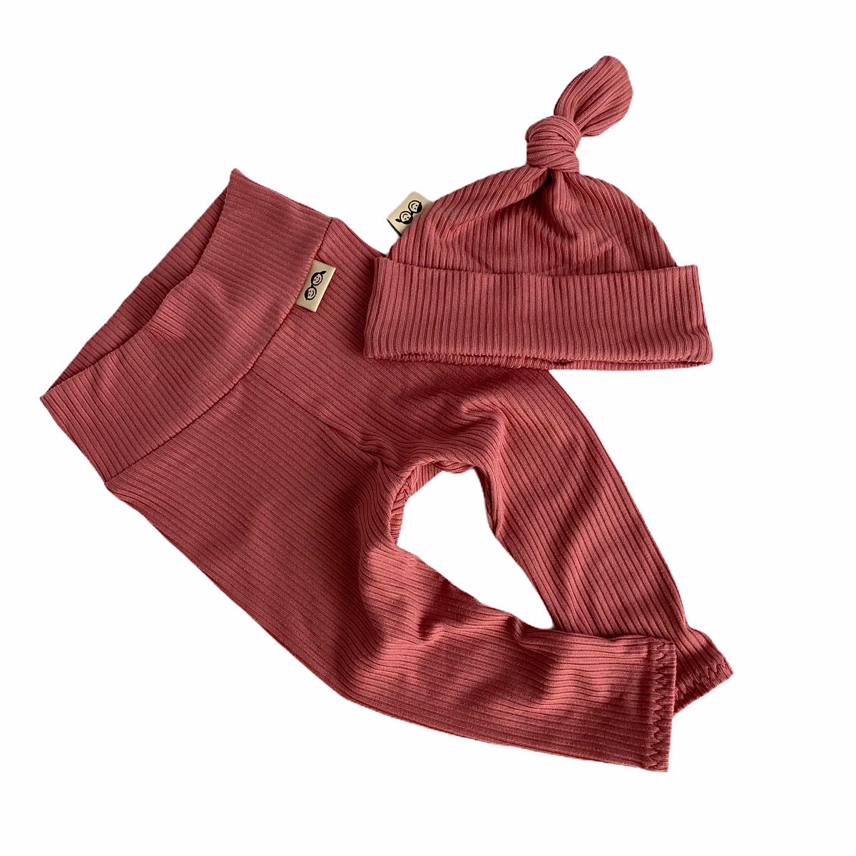 Mauve Rib Leggings and/or Beanie Knot Hat