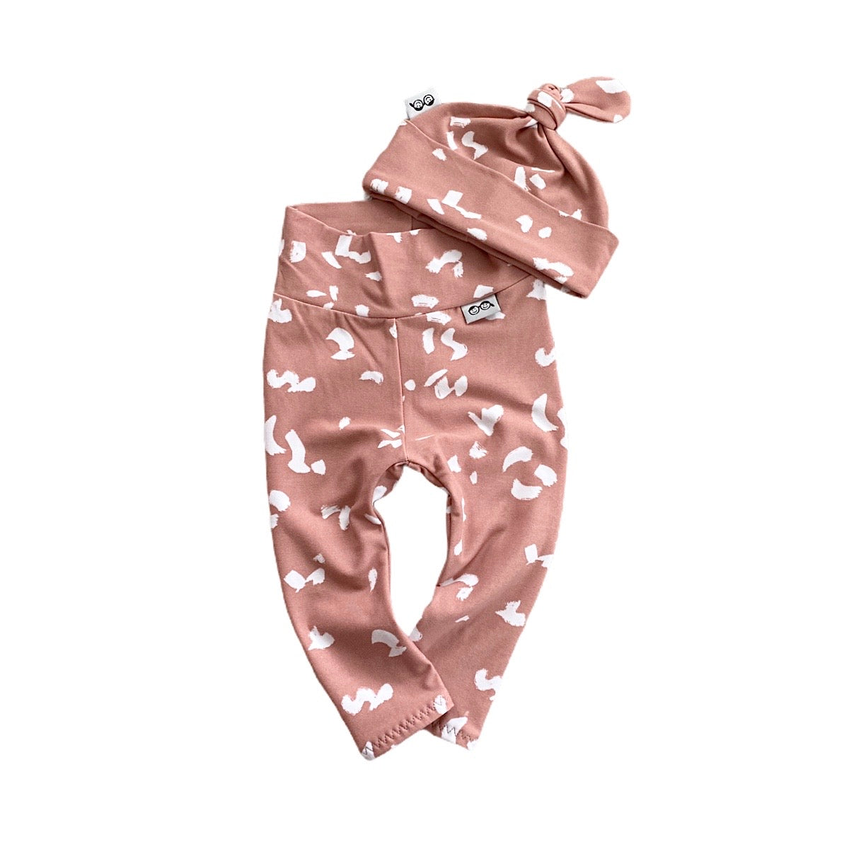 Dusty Mauve Spaced Cheetah Spot Leggings and/or Beanie Knot Hat
