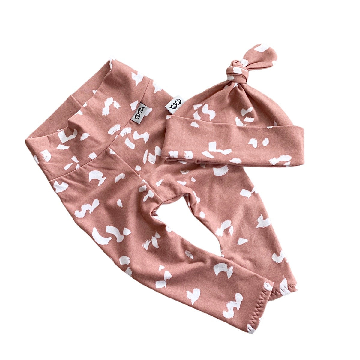 Dusty Mauve Spaced Cheetah Spot Leggings and/or Beanie Knot Hat
