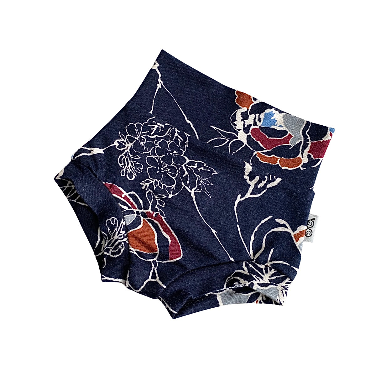 Modern Flowers on Navy Bummies