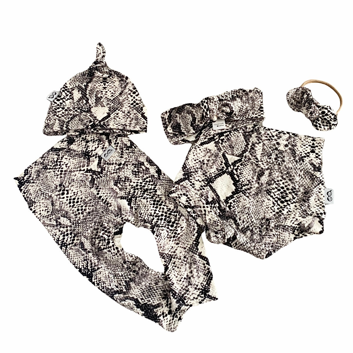 Grey Snake Print Leggings and/or Beanie Knot Hat