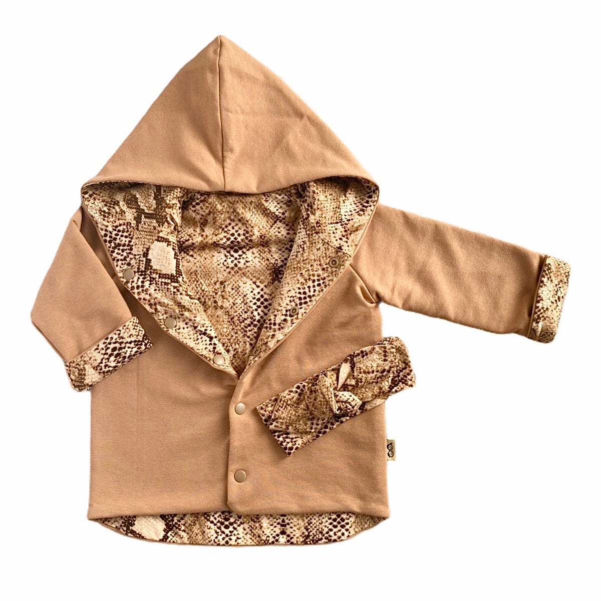 Camel & Tan Snake Hooded Jacket
