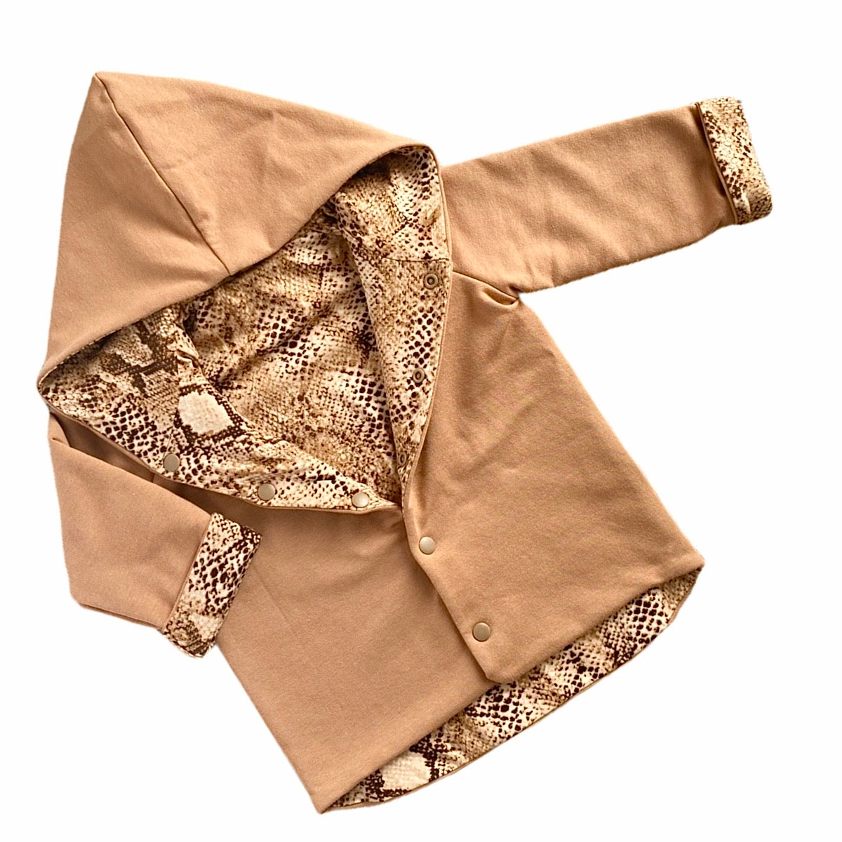 Camel & Tan Snake Hooded Jacket