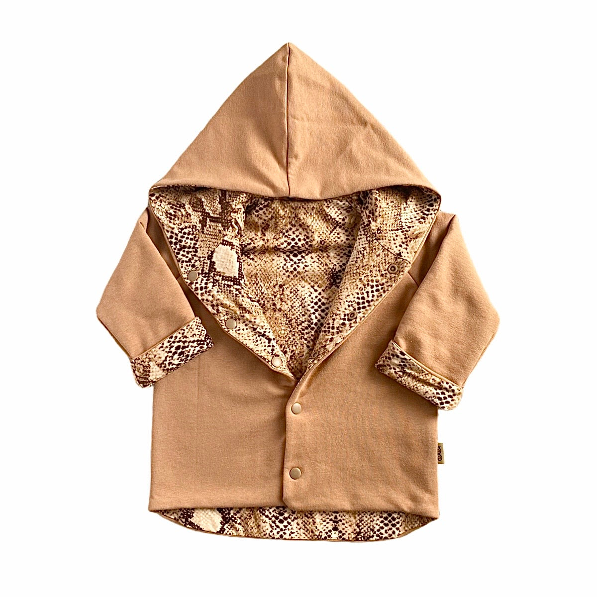 Camel & Tan Snake Hooded Jacket