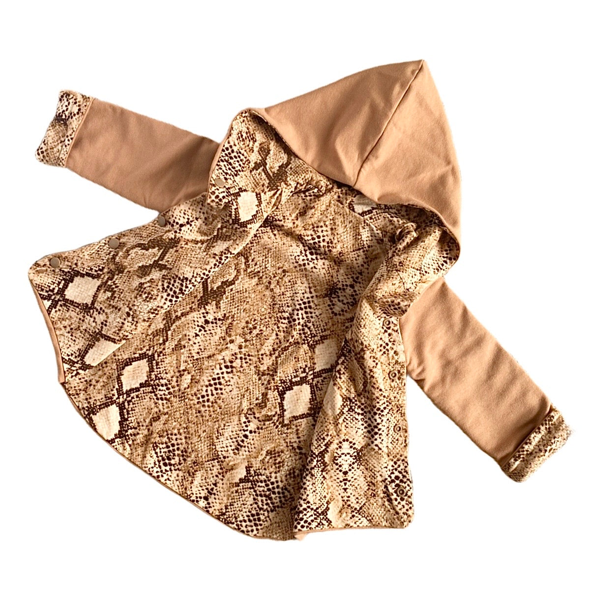 Camel & Tan Snake Hooded Jacket