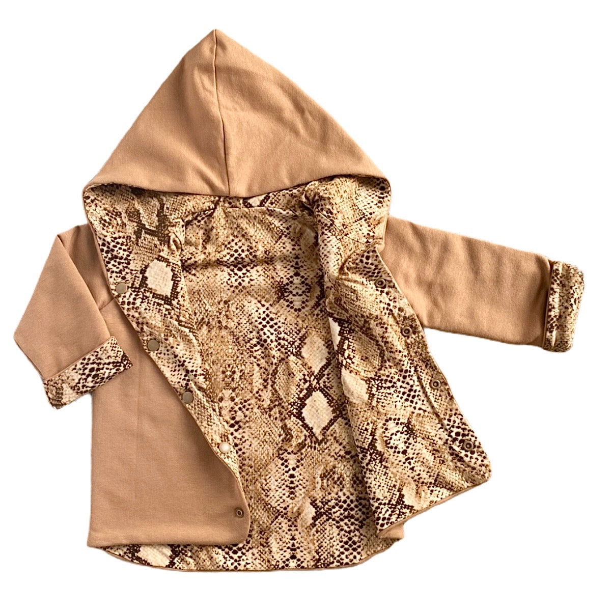 Camel & Tan Snake Hooded Jacket
