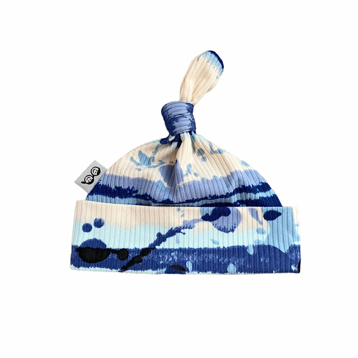 Blue Abstract Stripe Ribbed Leggings and/or Knot Beanie Hat