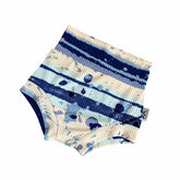 Blue Abstract Stripe Ribbed Bummies