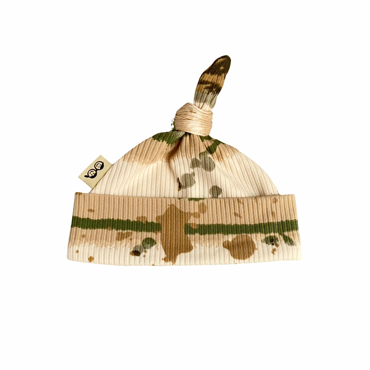 Olive Abstract Striped Rib Leggings and/or Knot Beanie Hat