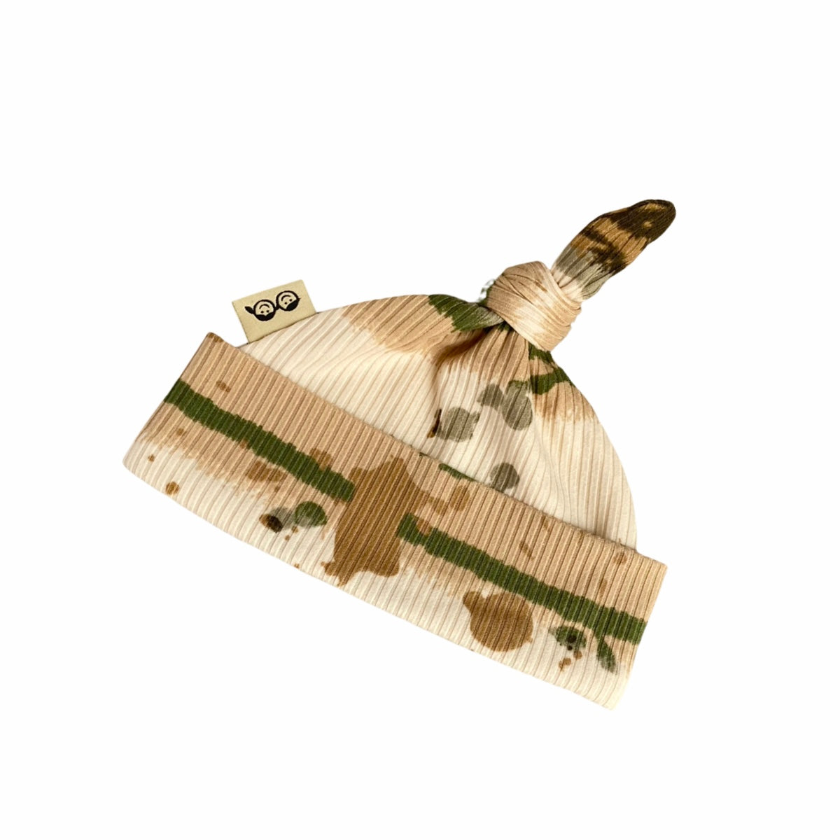 Olive Abstract Striped Rib Leggings and/or Knot Beanie Hat