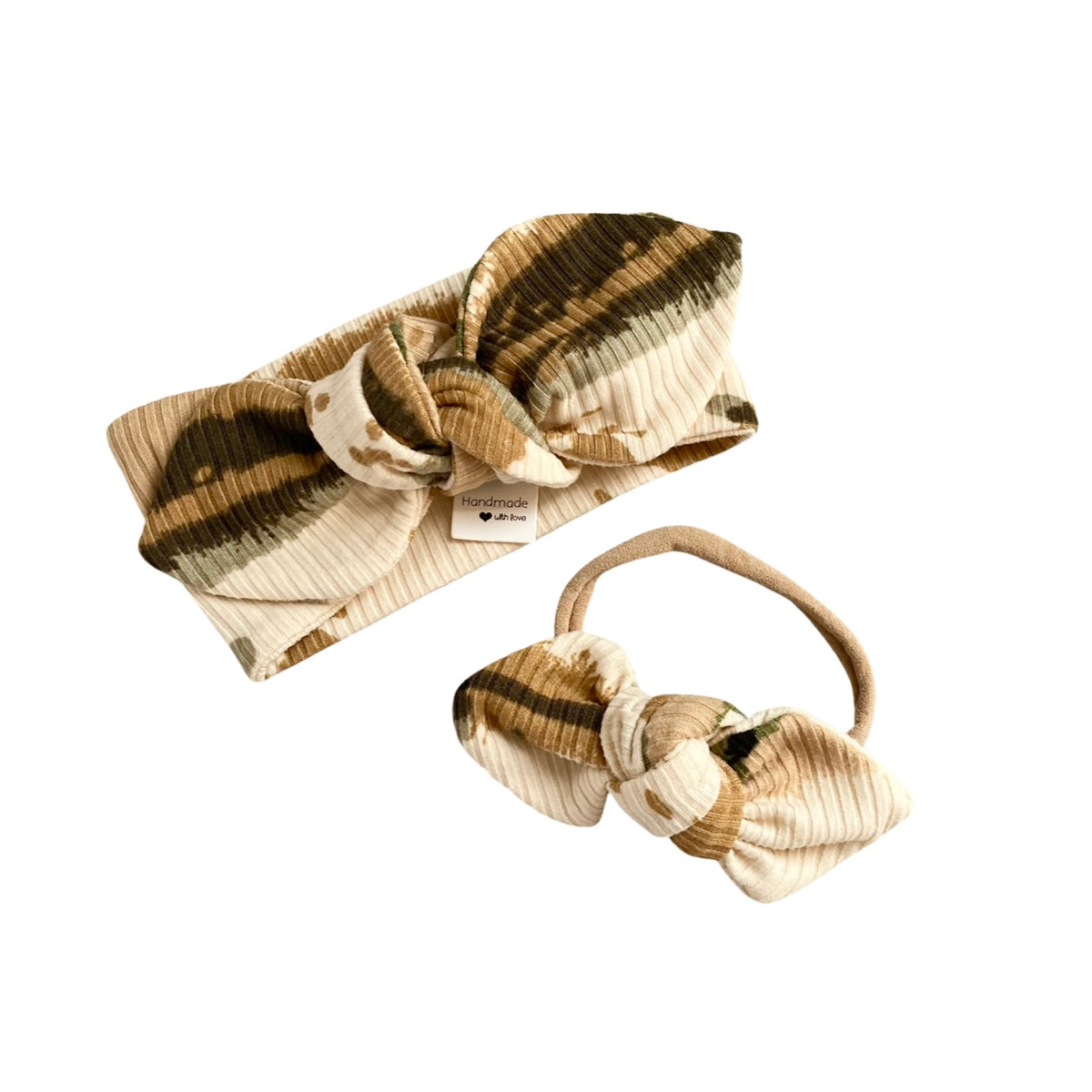 Olive Abstract Striped Rib Bummies and/or Headbands