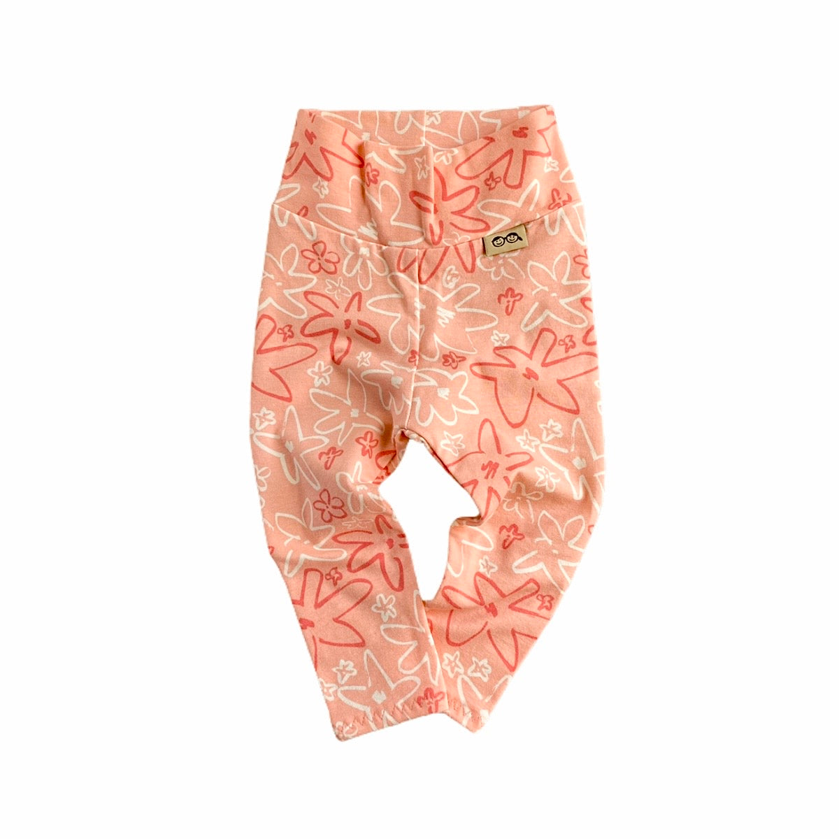 Coral Hand Drawn Flowers l Leggings and/or Beanie Knot Hat