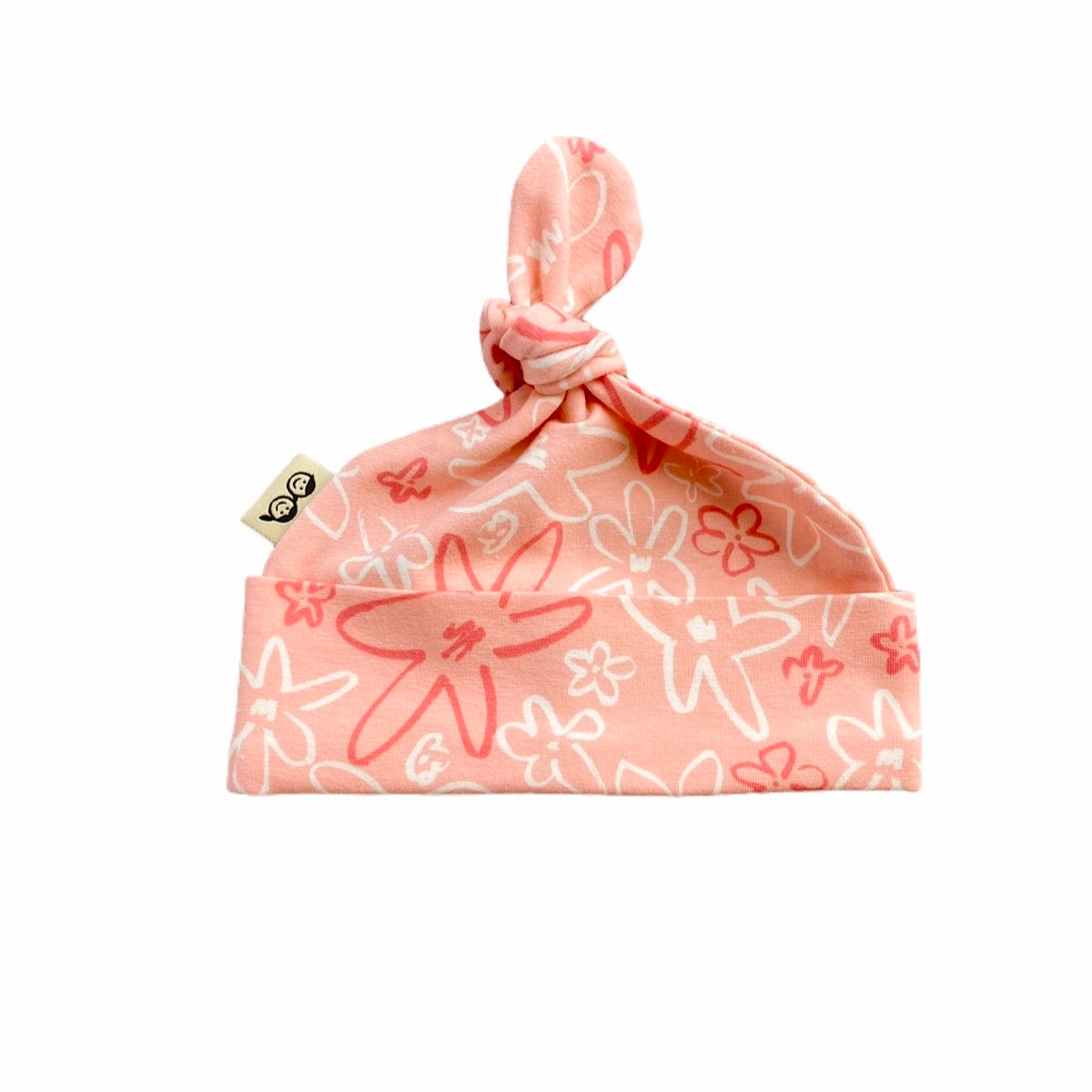 Coral Hand Drawn Flowers l Leggings and/or Beanie Knot Hat