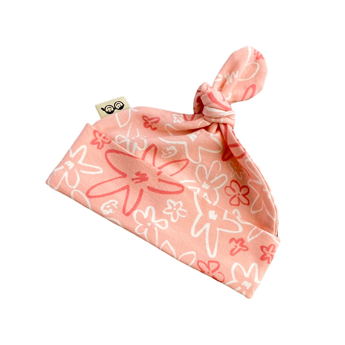 Coral Hand Drawn Flowers l Leggings and/or Beanie Knot Hat