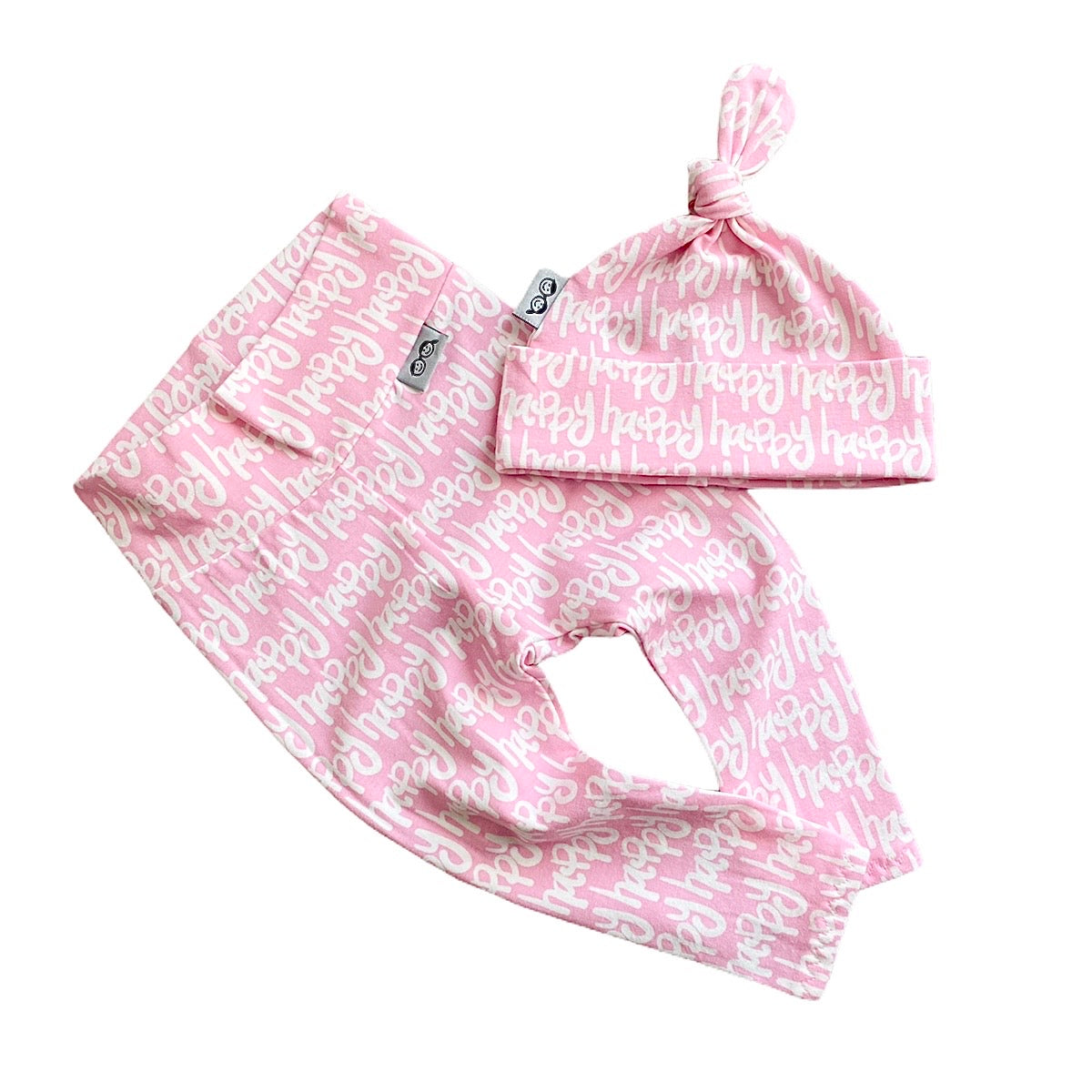 Happy Pink Leggings and/or Beanie Knot Hat