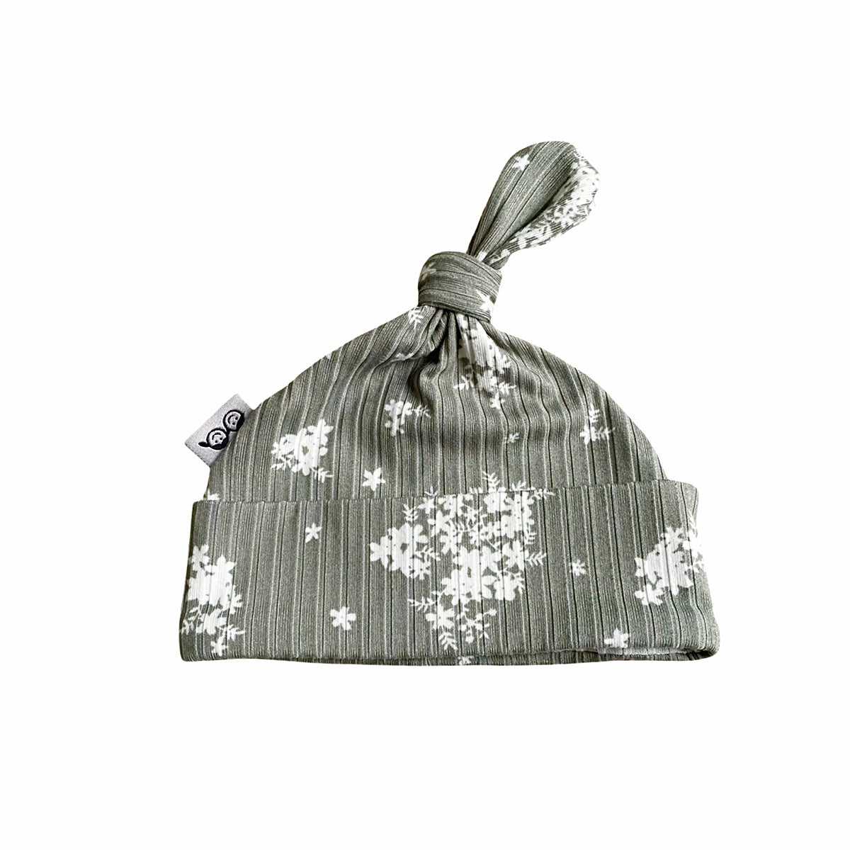 Minimal Floral Olive Ribbed Leggings and/or Beanie Knot Hat