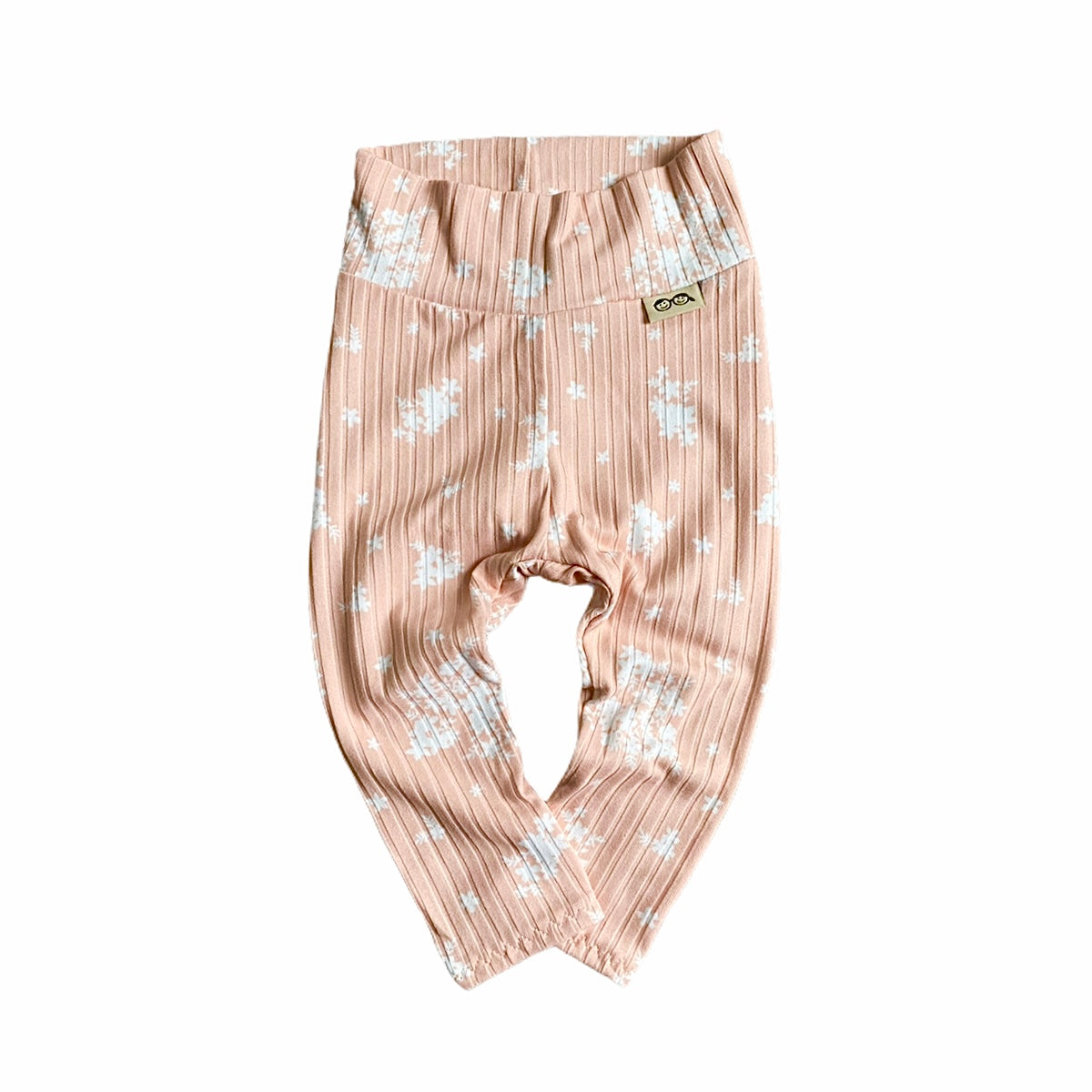 Minimal Floral Blush Ribbed Leggings and/or Beanie Knot Hat