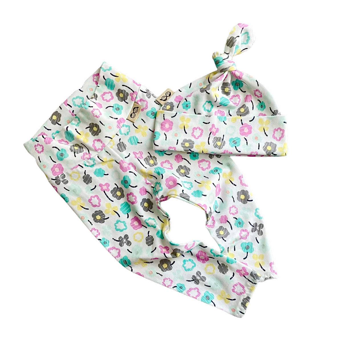 Colorful Floral Leggings and/or Knot Beanie