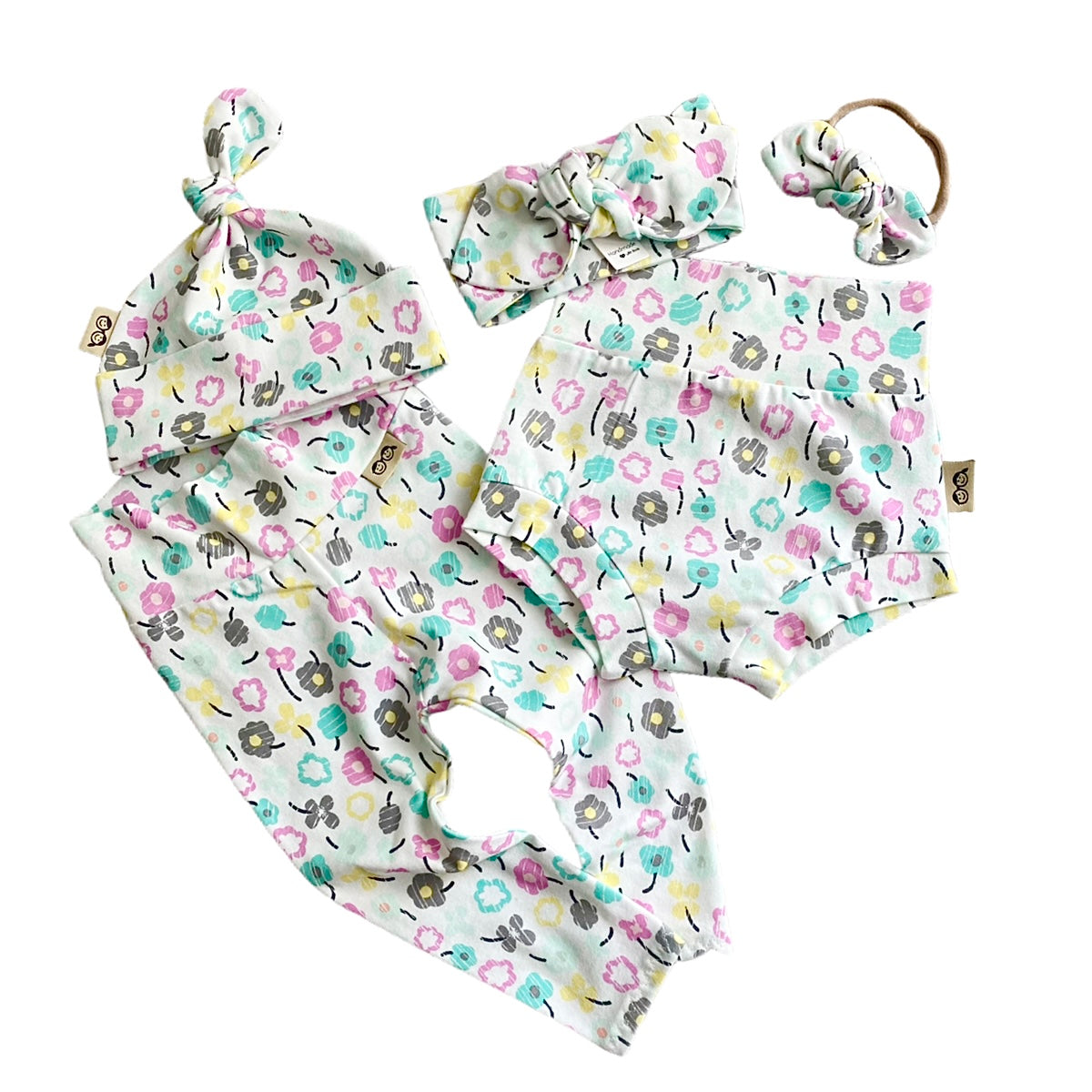 Colorful Floral Bummies and/or Headbands