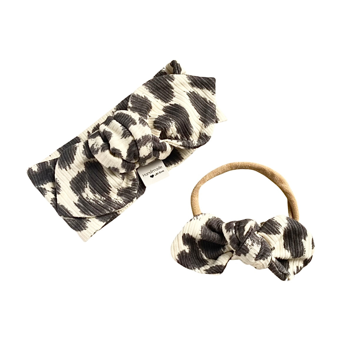 Grey Cheetah on Ivory Leggings and/or Headbands