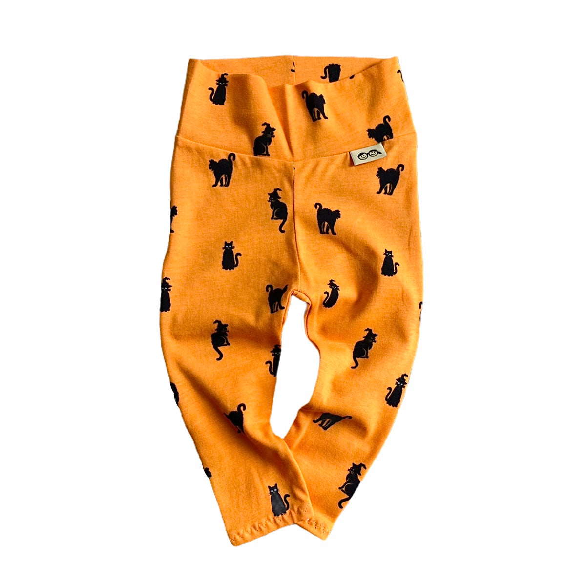 Black Cats Orange Halloween Leggings