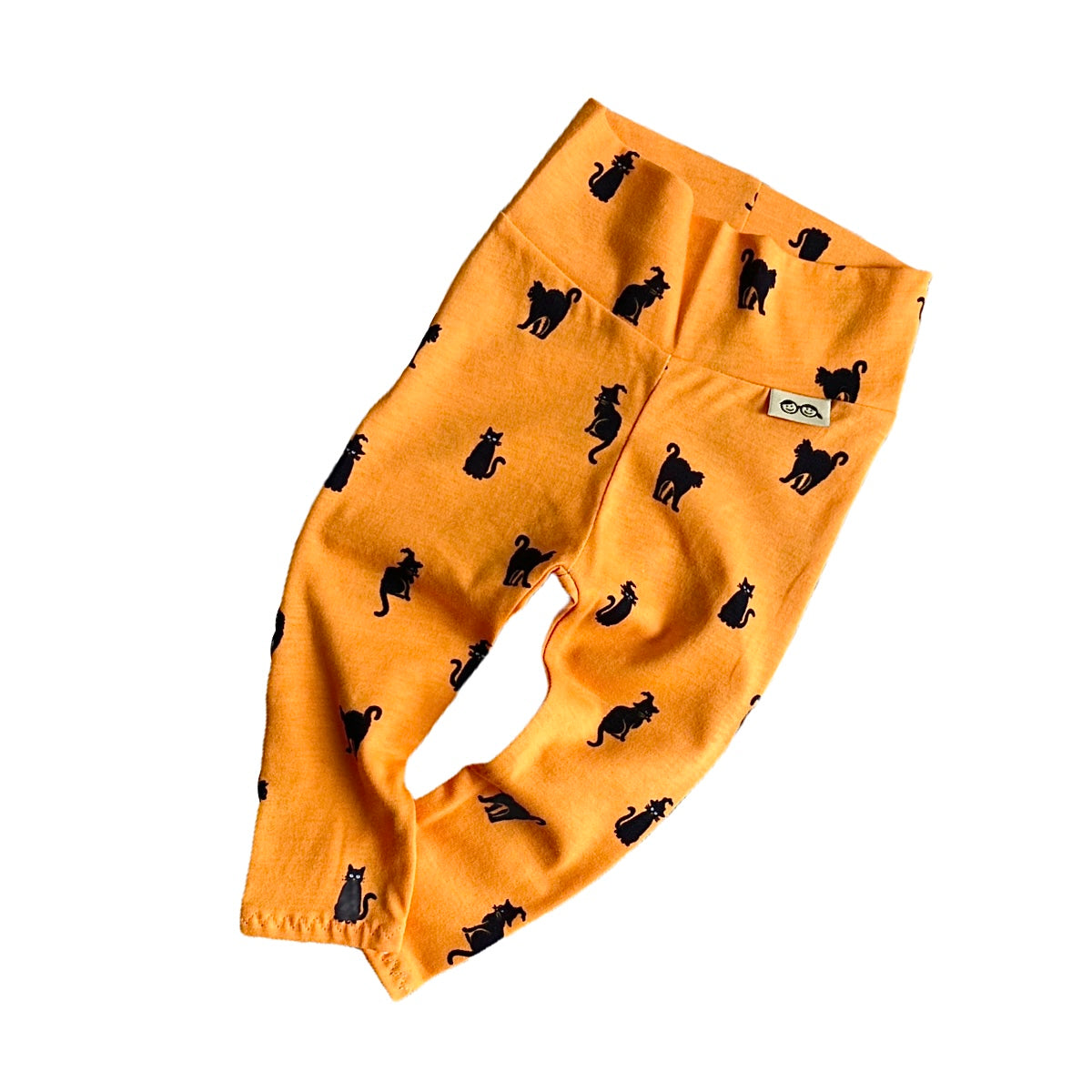Black Cats Orange Halloween Leggings