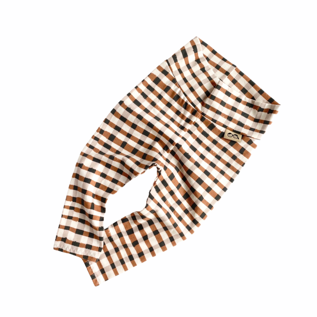 Brown Gingham Leggings with Terracotta Headband