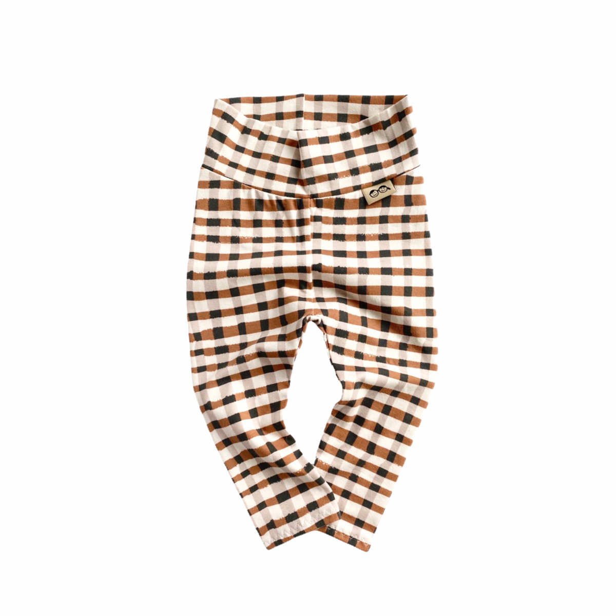 Brown Gingham Leggings with Terracotta Headband