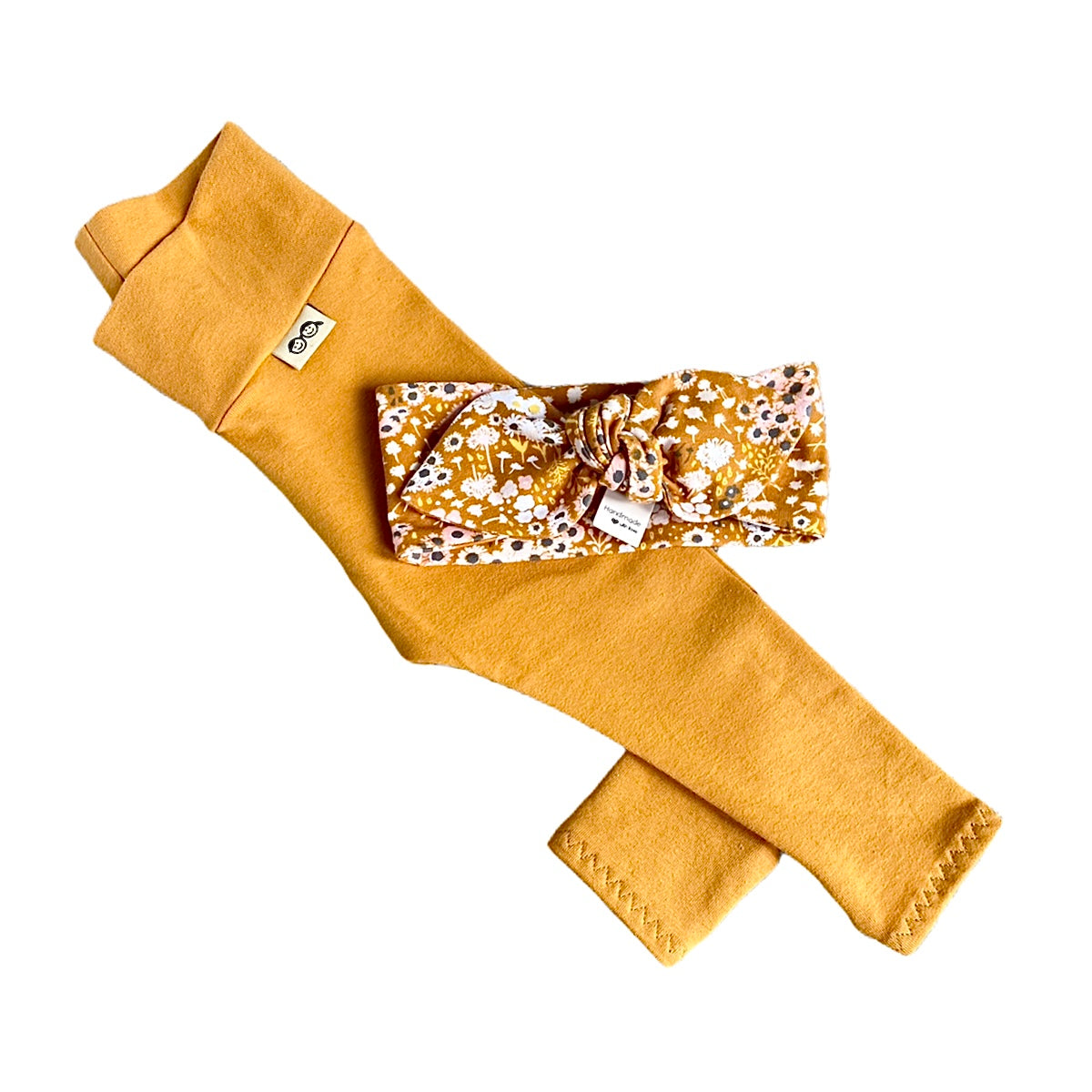 Mustard Leggings with Mustard Floral Headband
