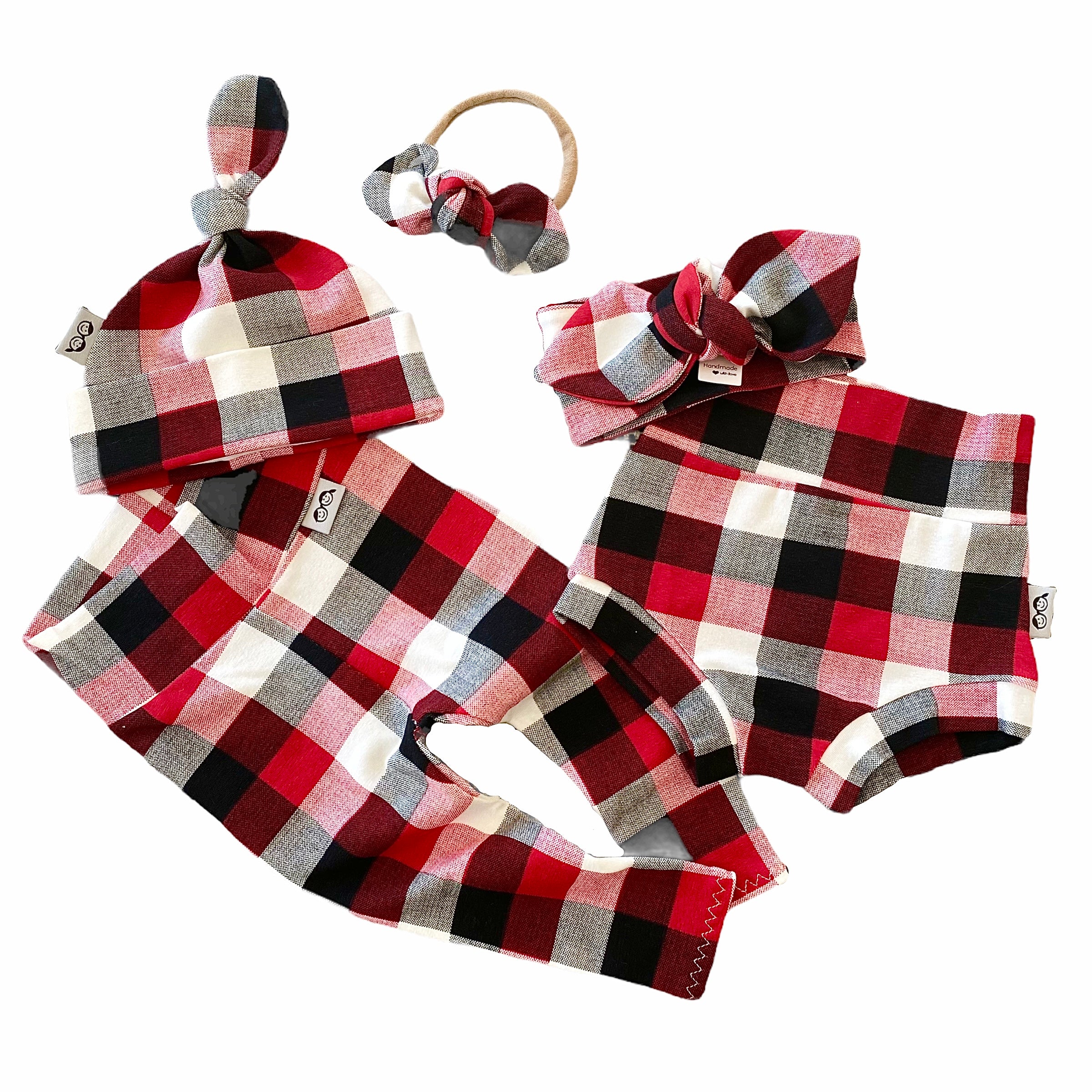 Buffalo Plaid Leggings and/or Knot Beanie
