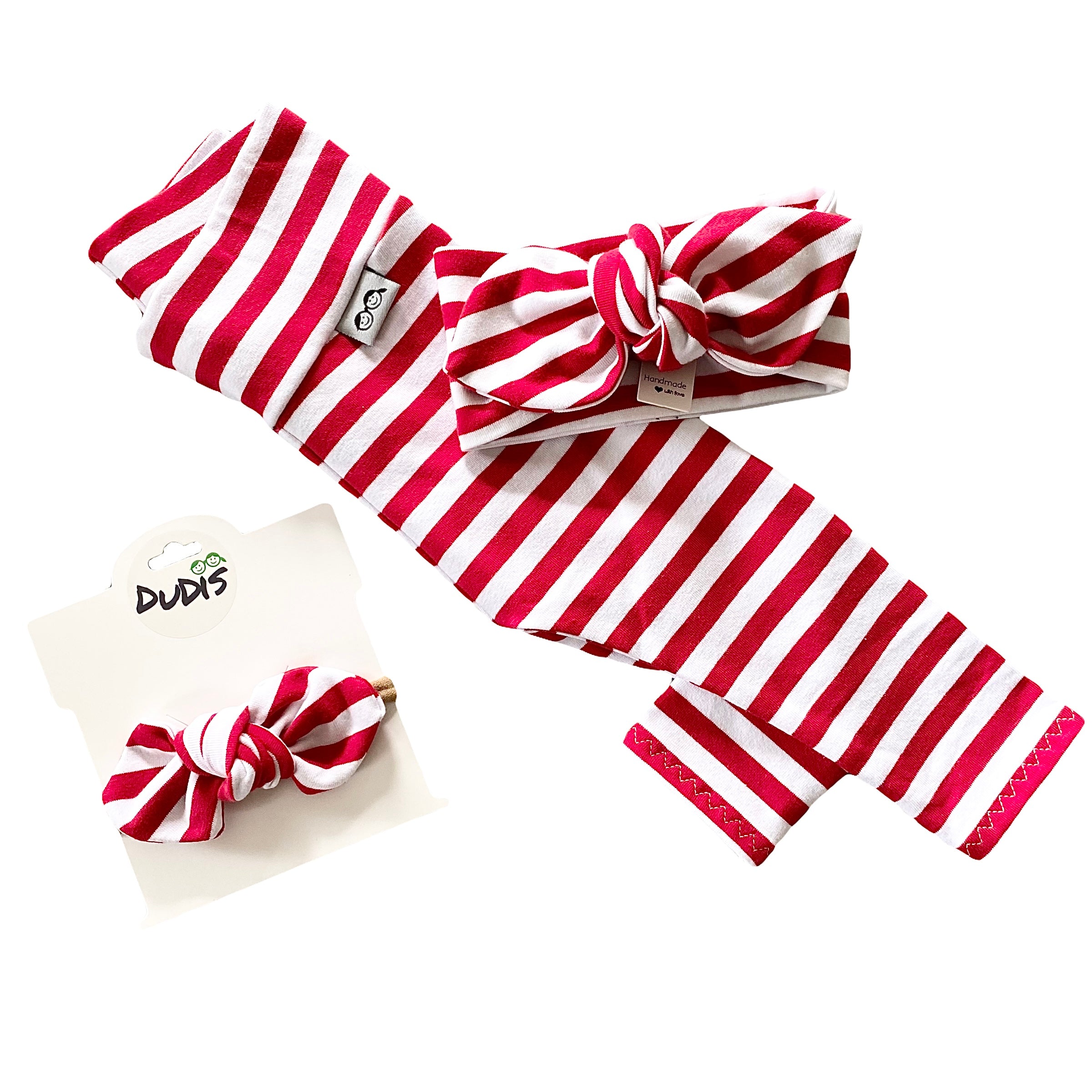 Red and White Striped Leggings and/or Headbands