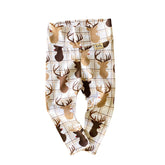 reindeer plaid leggings for babies and toddlers, featuring a festive holiday design for Christmas and winter wear.