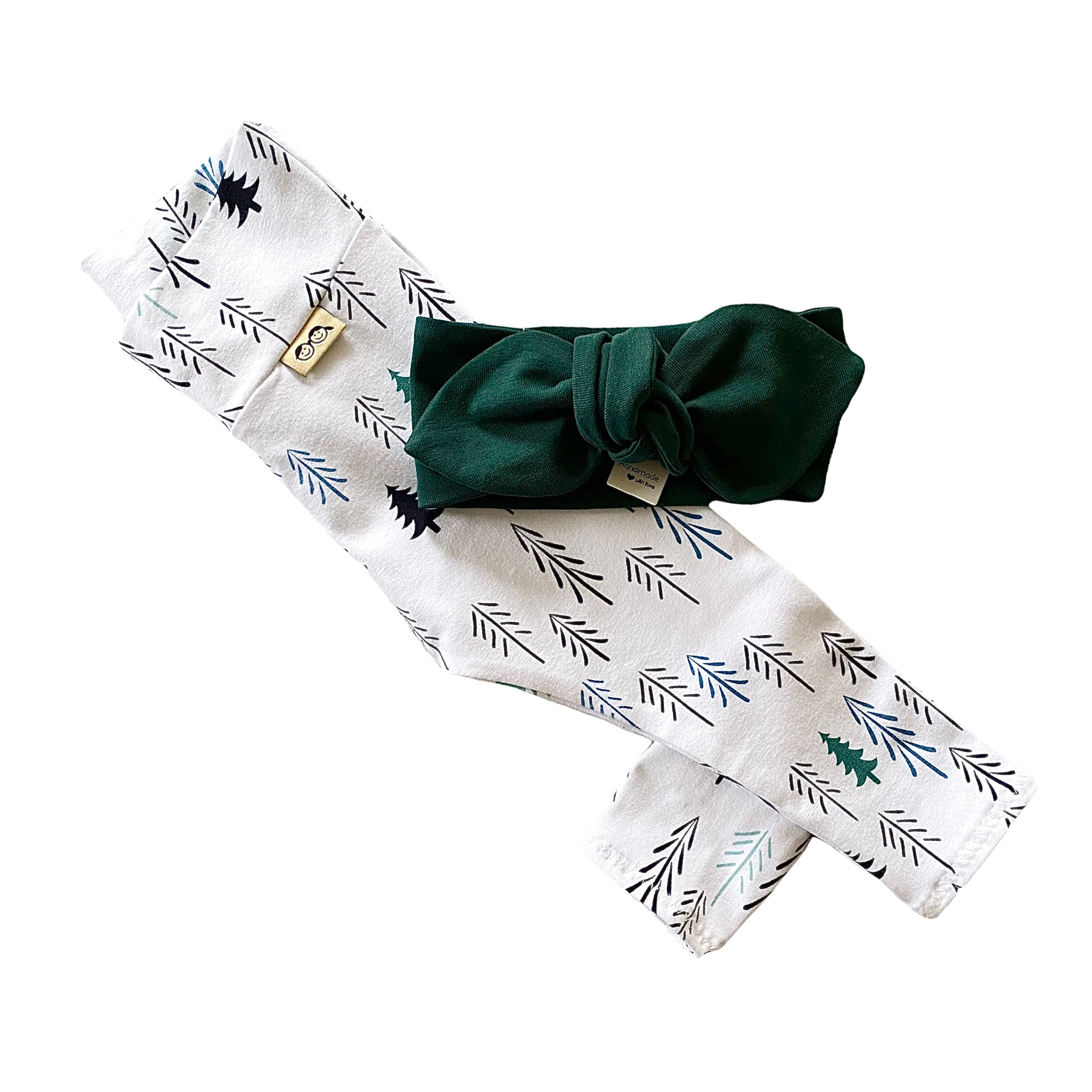 Loblolly Pine Leggings with Hunter Green Headband