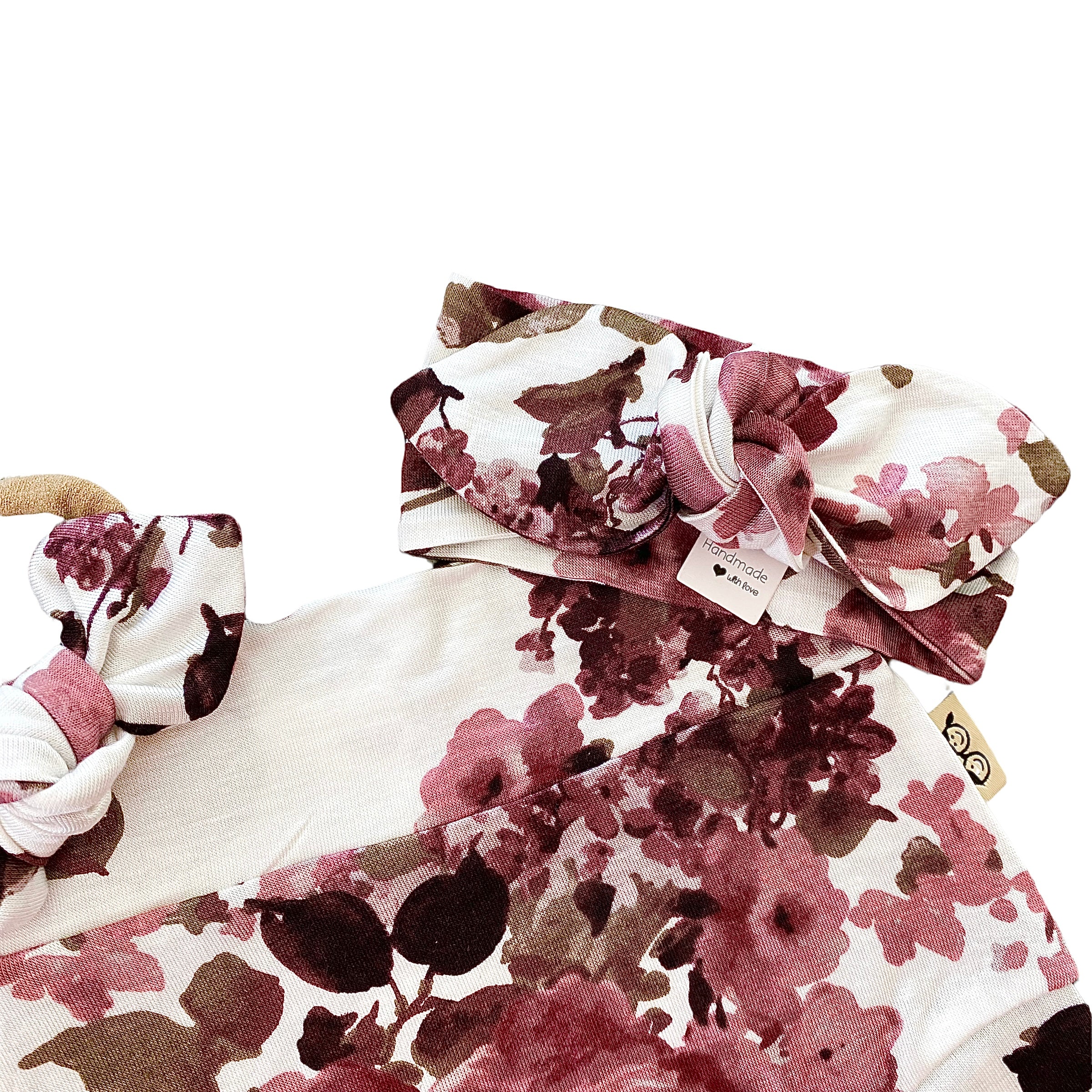 Vintage Florals on White Bummies and/or Headbands