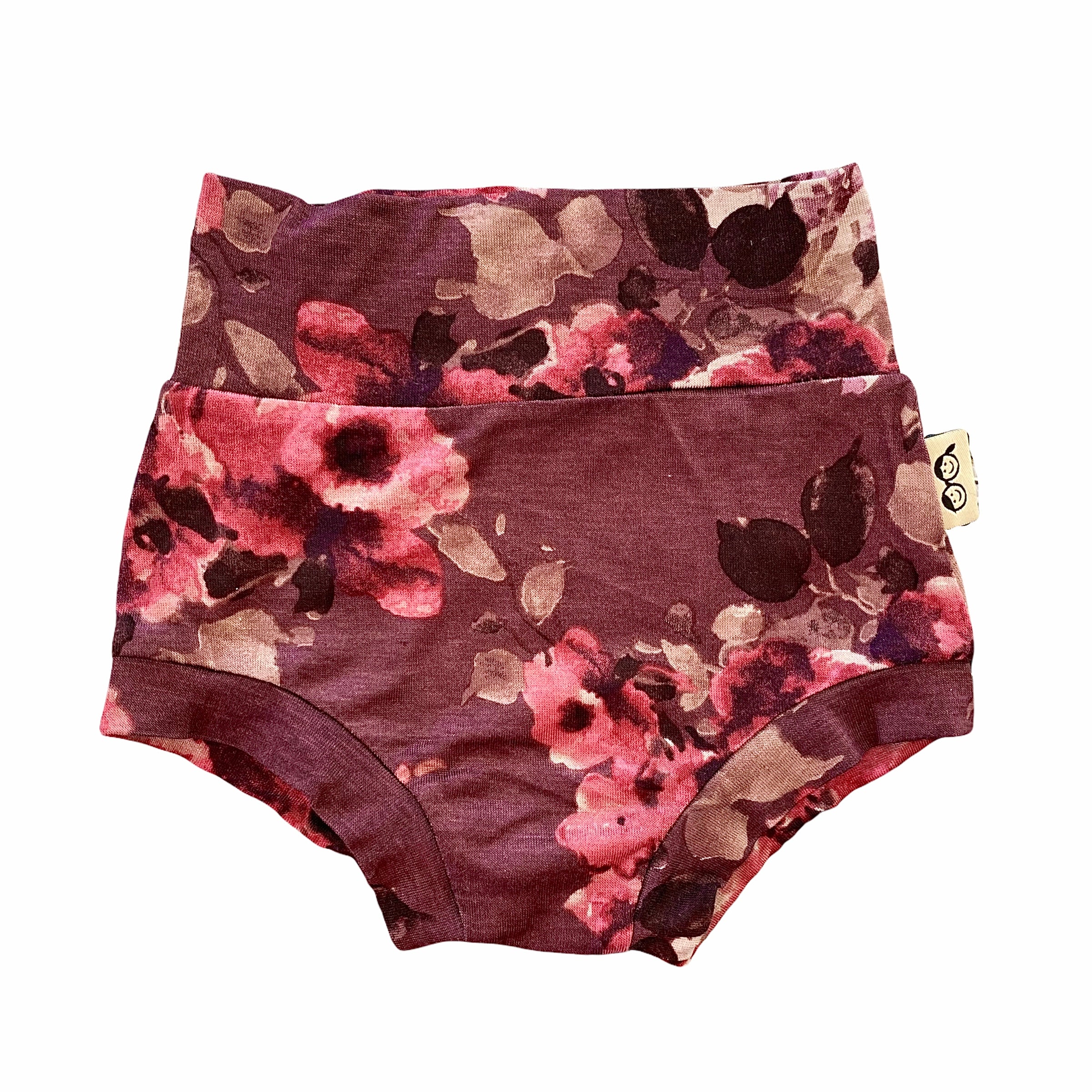 Vintage Florals on Burgundy Bummies and/or Headbands