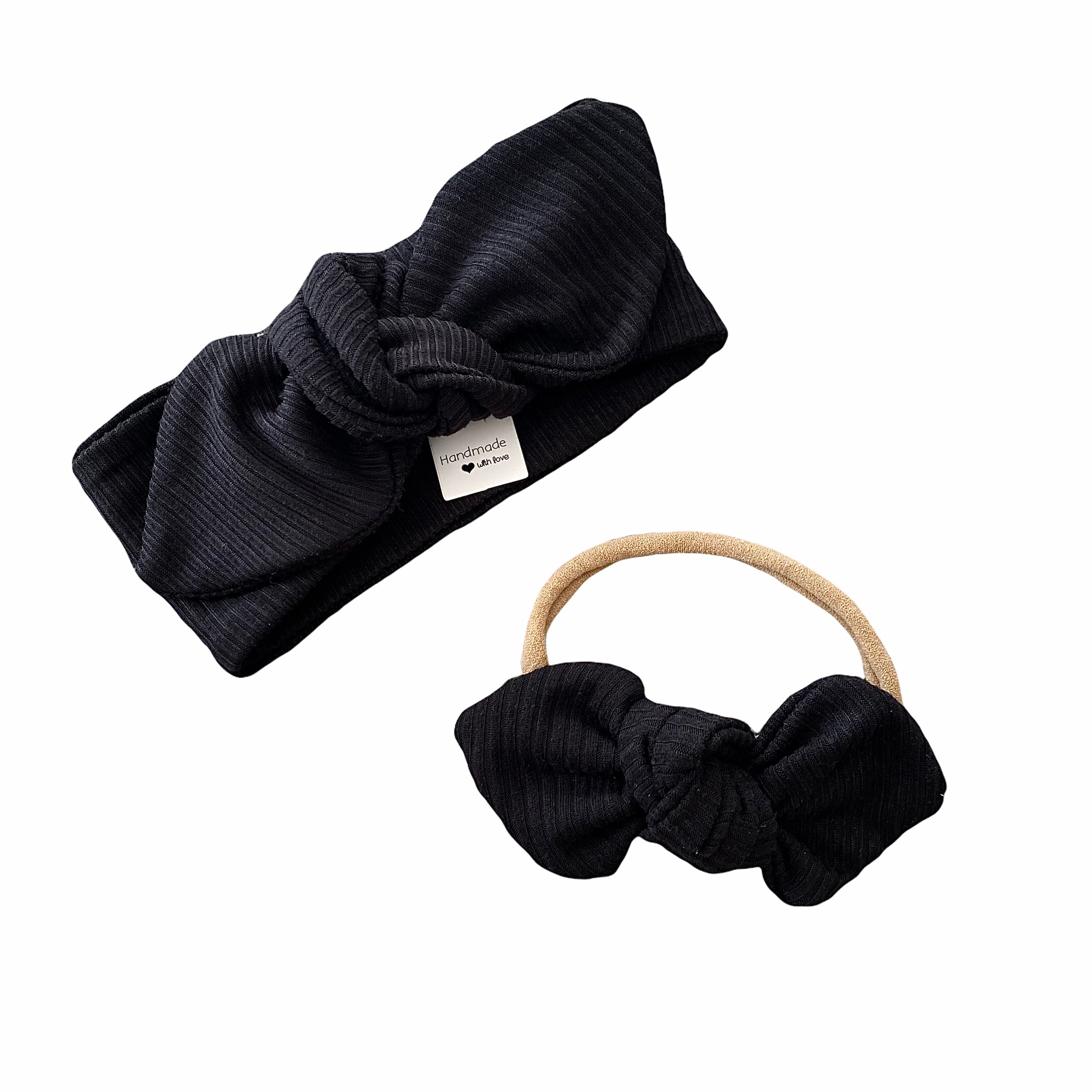 Black Ribbed Headbands