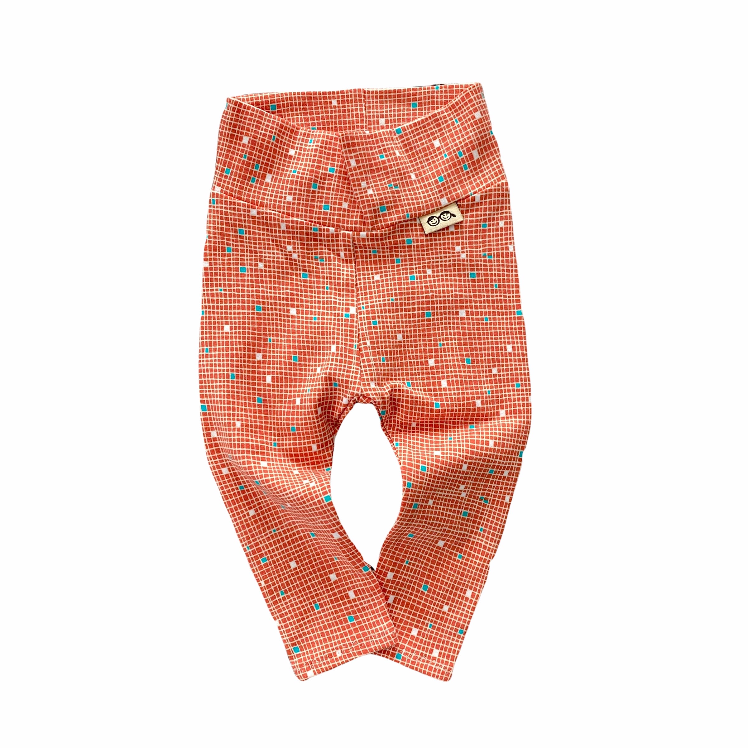 Tiny Squares on Coral Leggings