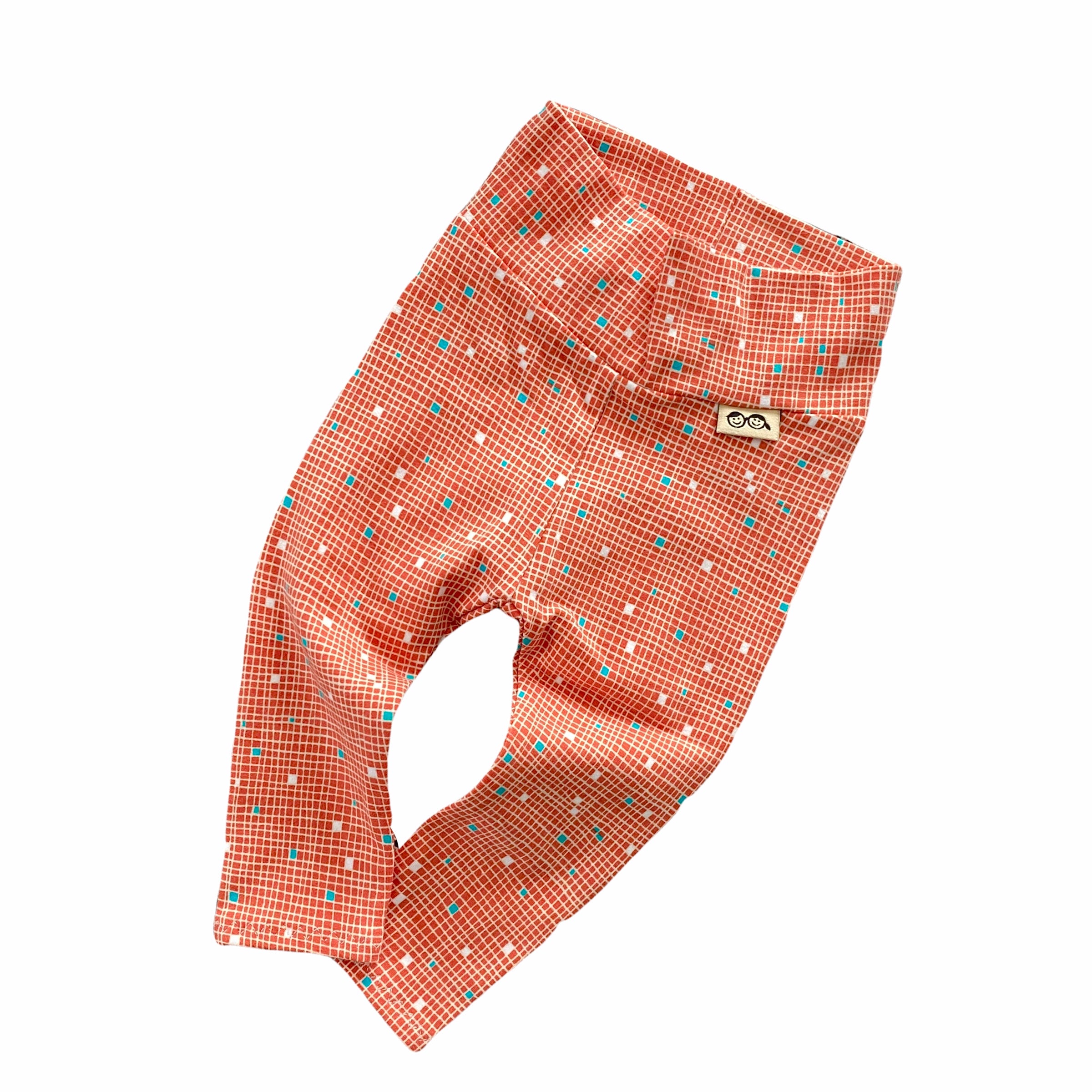 Tiny Squares on Coral Leggings