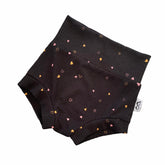 Dainty Hearts on Black Ribbed Bummies