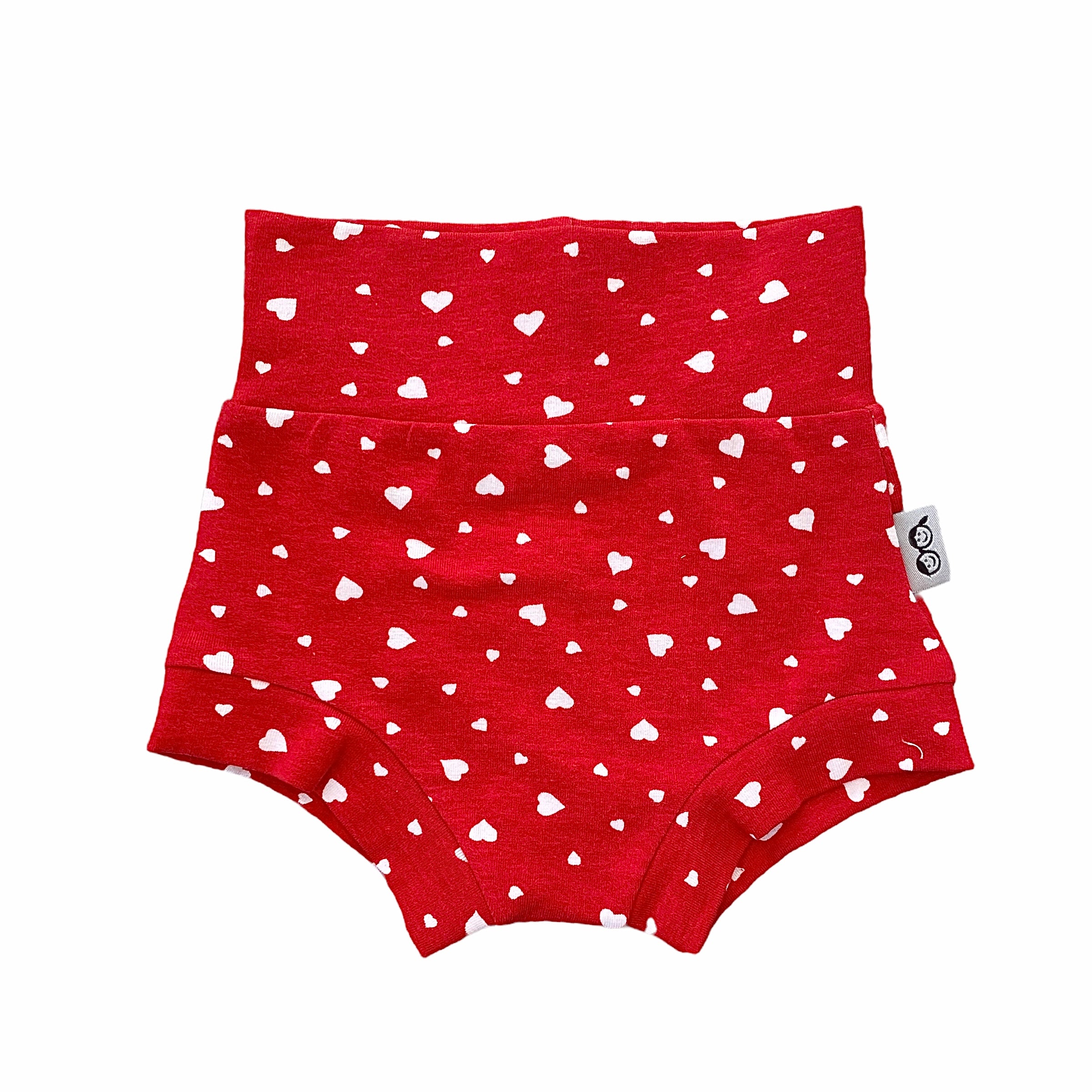 White Dainty Hearts on Red Bummies