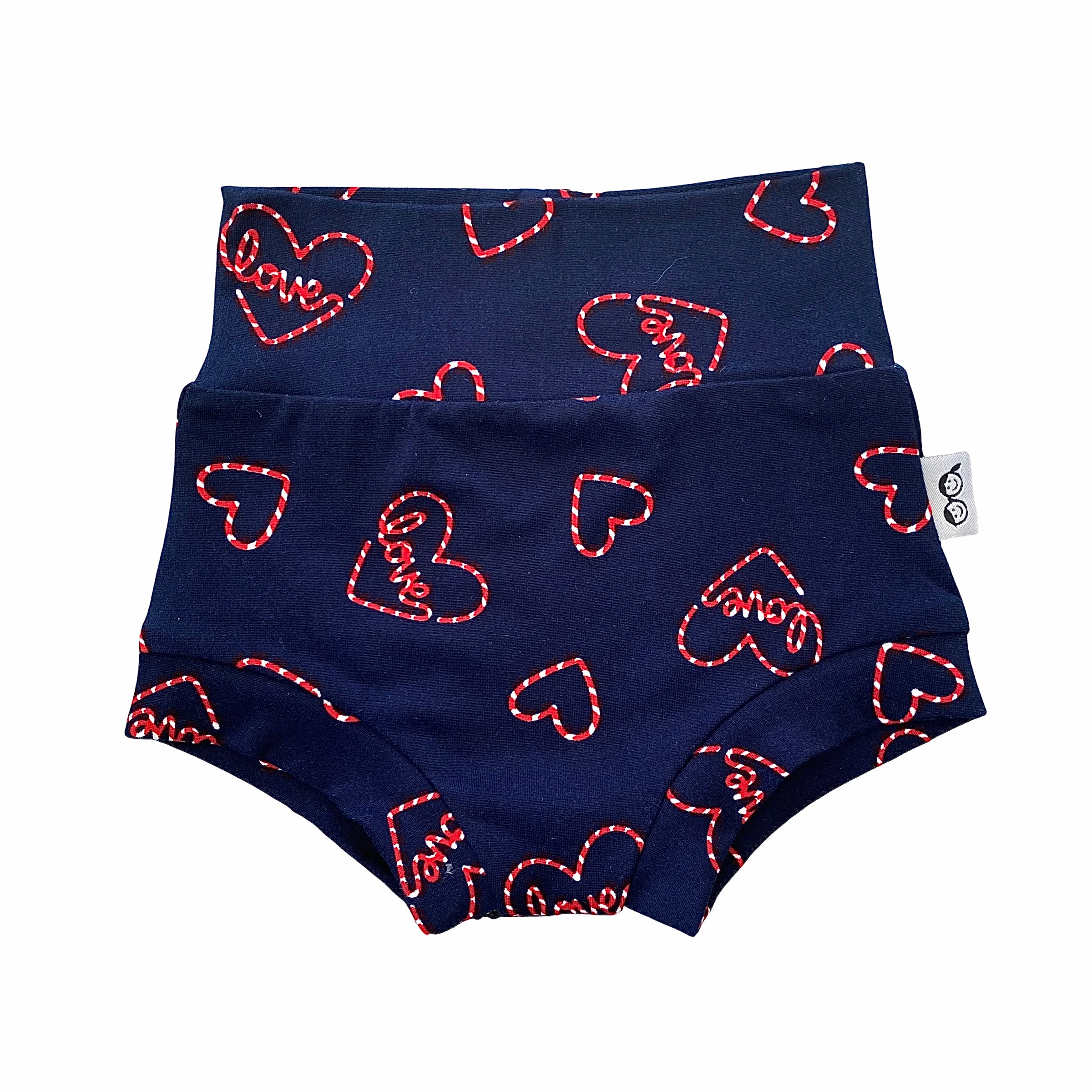 Love Hearts on Blue Bummies