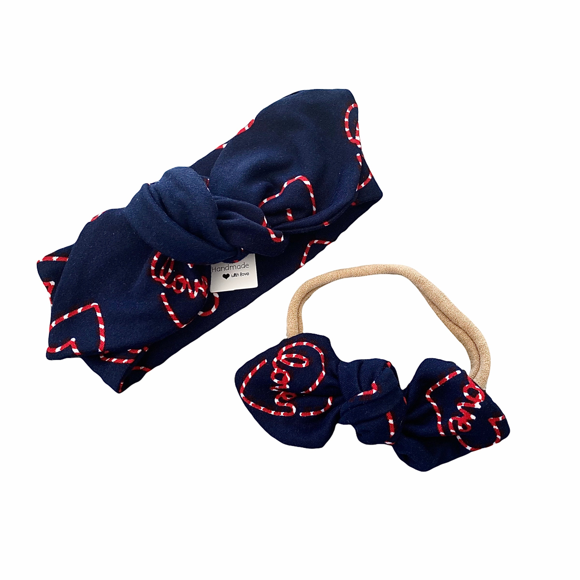 Love Hearts on Blue Headbands