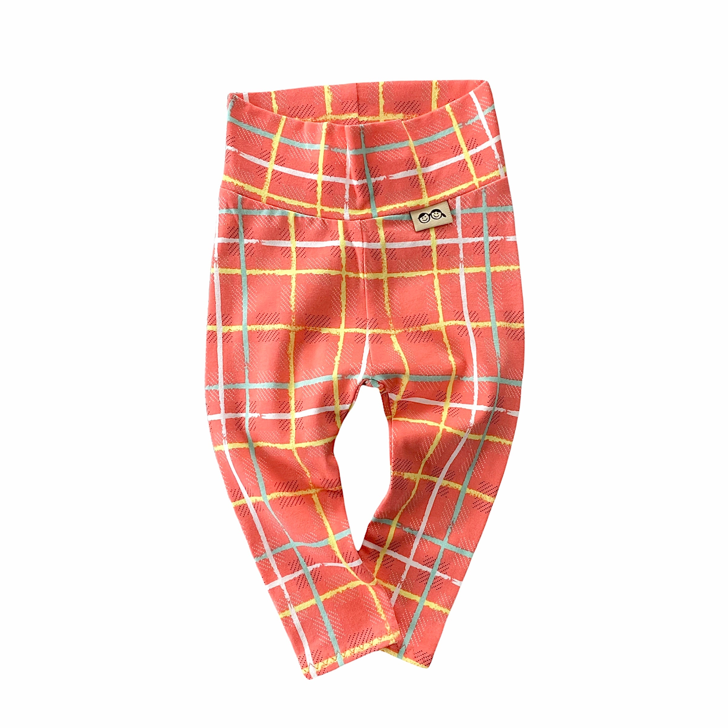 Large Squares on Coral Leggings and/or Knot Beanie