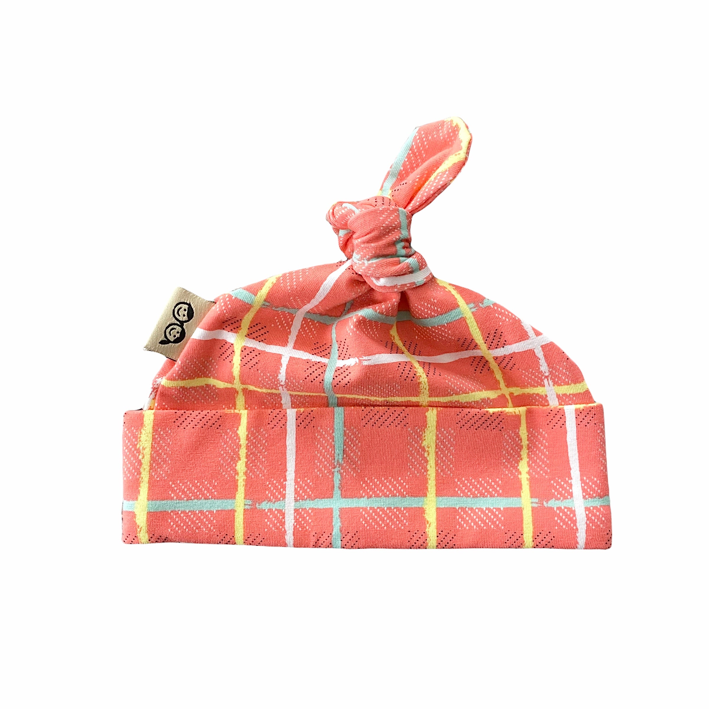 Large Squares on Coral Leggings and/or Knot Beanie